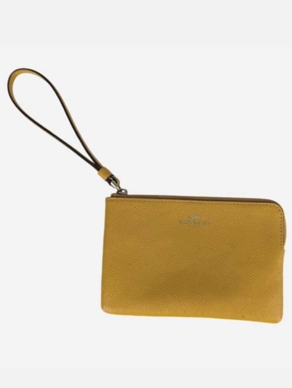 Coach Large Corner Zip Wristlet Crossgrain Leather Honeycomb
